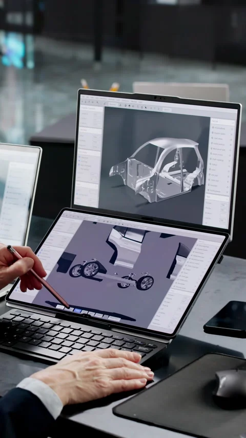 Computer-aided 3D Design For Car Model Stock Footage 329304602