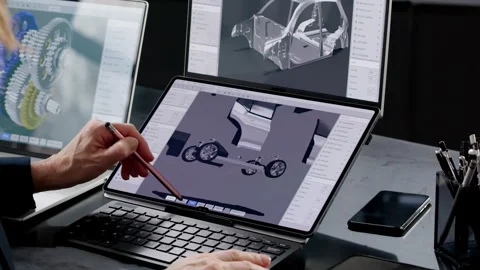 Computer-aided 3D Design For Car Model Stock Footage 330252104