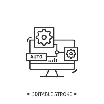 Computer aided design line icon. Editable Stock Illustration