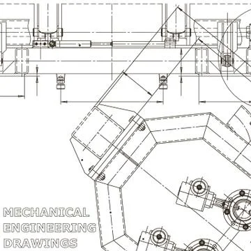 Computer aided design systems. Blueprint, scheme, plan, sketch. Technical. In Stock-Illustration