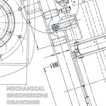 Computer aided design systems. Blueprint, scheme, plan, sketch. Technical ill Stock Illustration