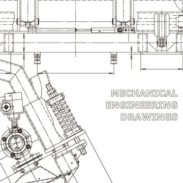 Computer aided design systems. Instrument-making drawings. Blueprint, diagram Stock Illustration