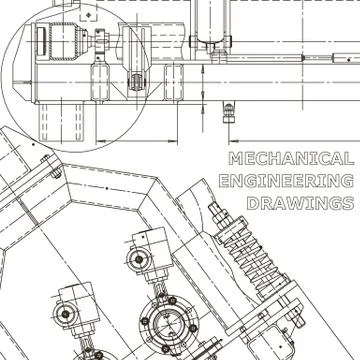 Computer aided design systems. Instrument-making drawings. Blueprint. Corpora Stock Illustration