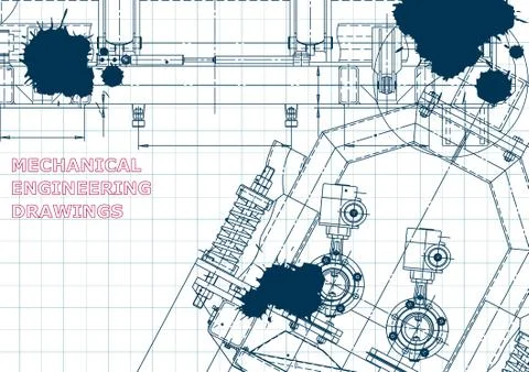 Computer aided design systems. Technical illustration, background Stock Illustration