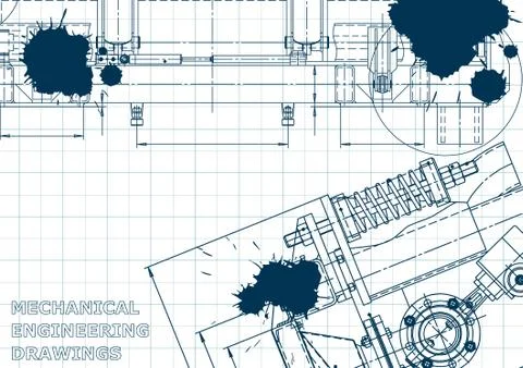 Computer aided design systems. Technical illustration, background Stock Illustration
