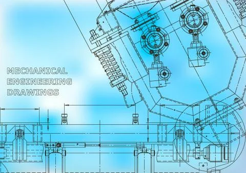 Computer aided design systems. Technical illustrations backgrounds. Mechanic Stock Illustration