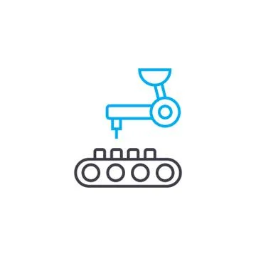 Computer-aided manufacturing linear icon concept. Computer-aided manufacturing Illustrazione stock