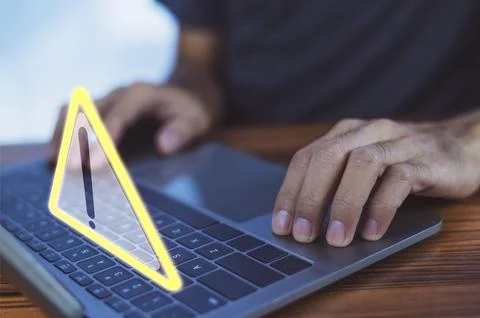 Computer Alert Cyber attack on computer network, Virus, Spyware, Malware or.. Stock Photos