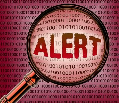 Computer Alert Shows Data Warning 3d Rendering Stock Illustration