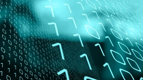 Computer algorithm binary code, virtual world access hacker programming Video stock 95767923