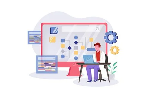 Computer Algorithm Illustration Concept Stock Illustration