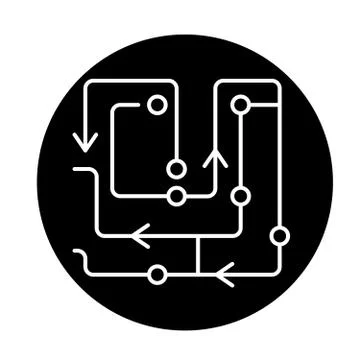 Computer algorithms black icon, vector sign on isolated background. Computer イラスト素材