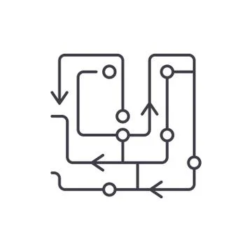 Computer algorithms line icon concept. Computer algorithms vector linear Stock Illustration
