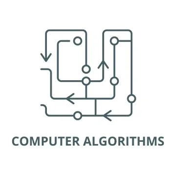 Computer algorithms vector line icon, linear concept, outline sign, symbol Stock Illustration