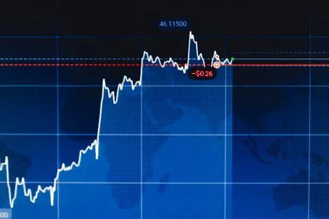 Computer analysis graphs of investing in the stock market Stock Illustration