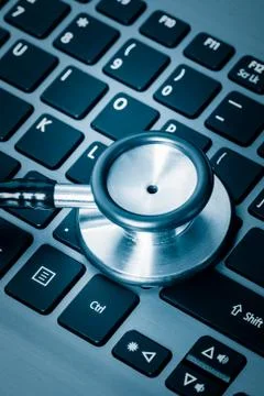 Computer analysis using a stethoscope 스톡 사진