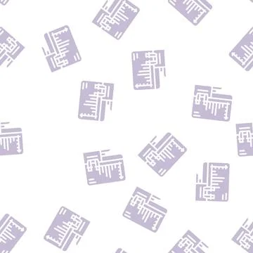 Computer analysis of vaccine glyph vector seamless pattern 스톡 일러스트