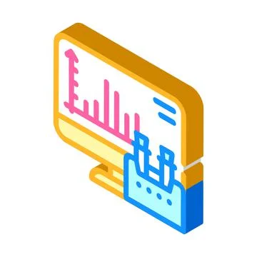 Computer analysis of vaccine isometric icon vector illustration Stock Illustration