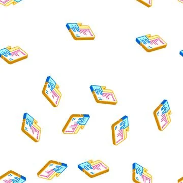 Computer analysis of vaccine isometric icon seamless pattern Stock Illustration