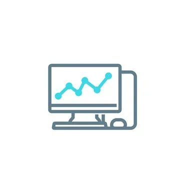 Computer analysis vector icon Illustrazione stock