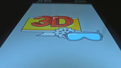 Computer and 3D symbol, graphic presentation on smartphone Video stock 303571680