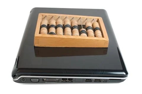 Computer and abacus Foto stock