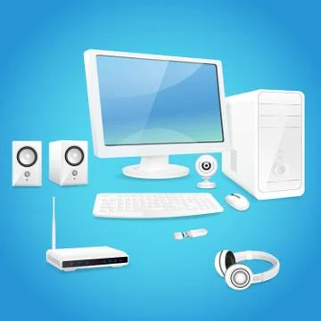 Computer and accessories イラスト素材