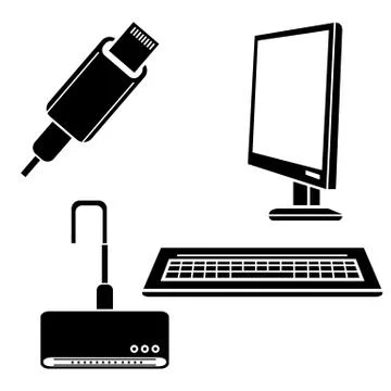 Computer and appliance icons Stock Illustration