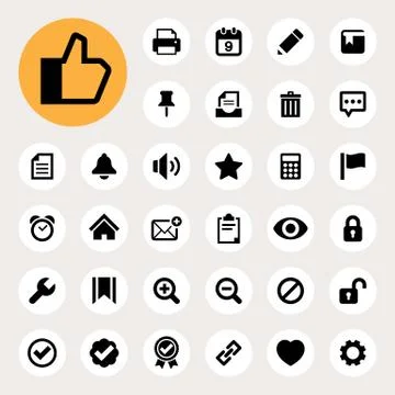 Computer and application interface  icon set 스톡 일러스트