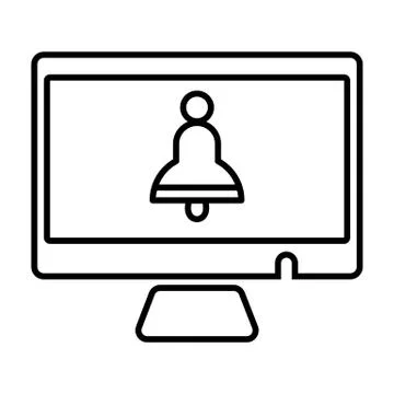 Computer and bell notification icon Stock Illustration