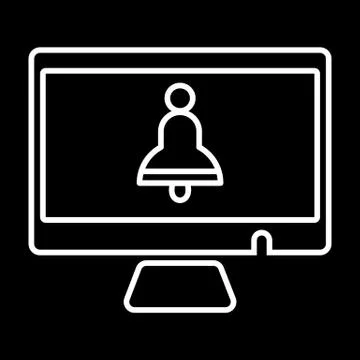 Computer and bell notification icon Stock Illustration