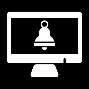Computer and bell notification icon Stock Illustration