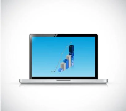 Computer and business graph illustration design Illustrazione stock