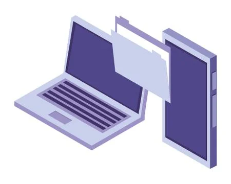 Computer and cellphone Illustrazione stock