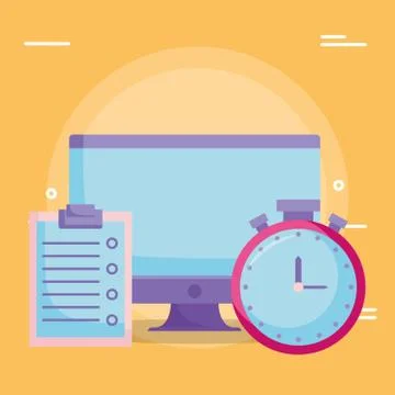 Computer and checklist design Stock Illustration