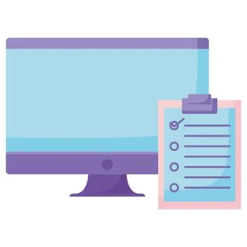 Computer and checklist design Stock Illustration