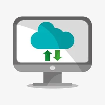 Computer and cloud computing design Illustrazione stock