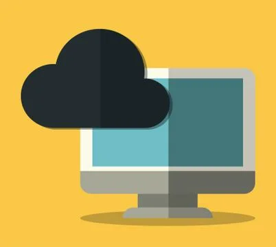 Computer and cloud icon. Gadget design. Vector graphic 스톡 일러스트