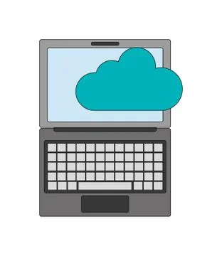Computer and cloud  icon Stock Illustration