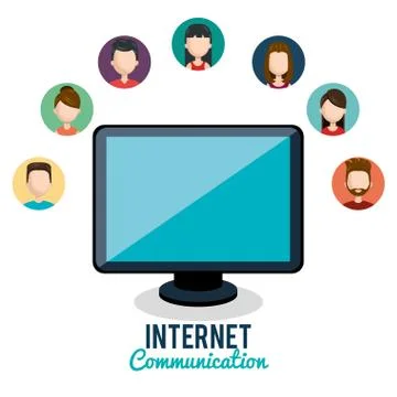 Computer and community internet connection Stock Illustration