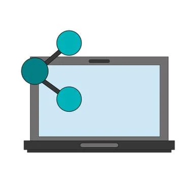 Computer and connection icon Illustrazione stock