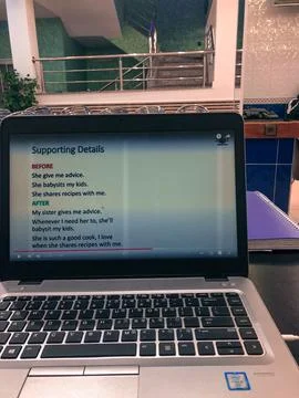 Computer and continue to study Stock Photos