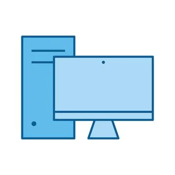 Computer and cpu Stock Illustration