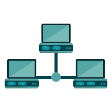 Computer and database servers technology Stock Illustration