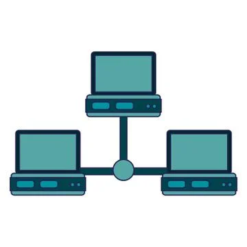 Computer and database servers technology Stock Illustration