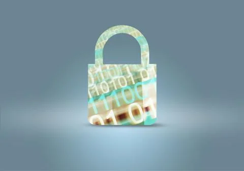 Computer and Digital Data Security Background Illustrazione stock