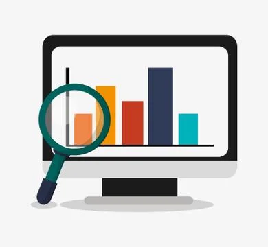 Computer and digital marketing design Illustrazione stock