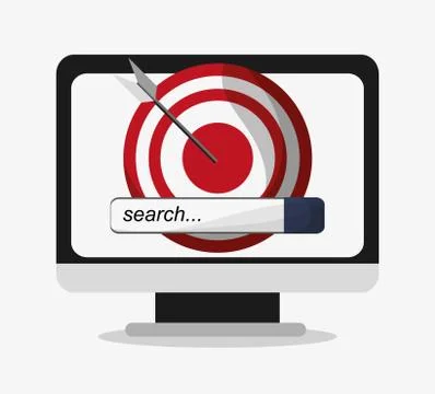 Computer and digital marketing design 스톡 일러스트