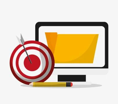 Computer and digital marketing design イラスト素材