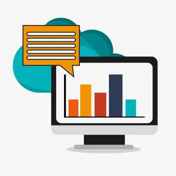 Computer and digital marketing design Illustrazione stock